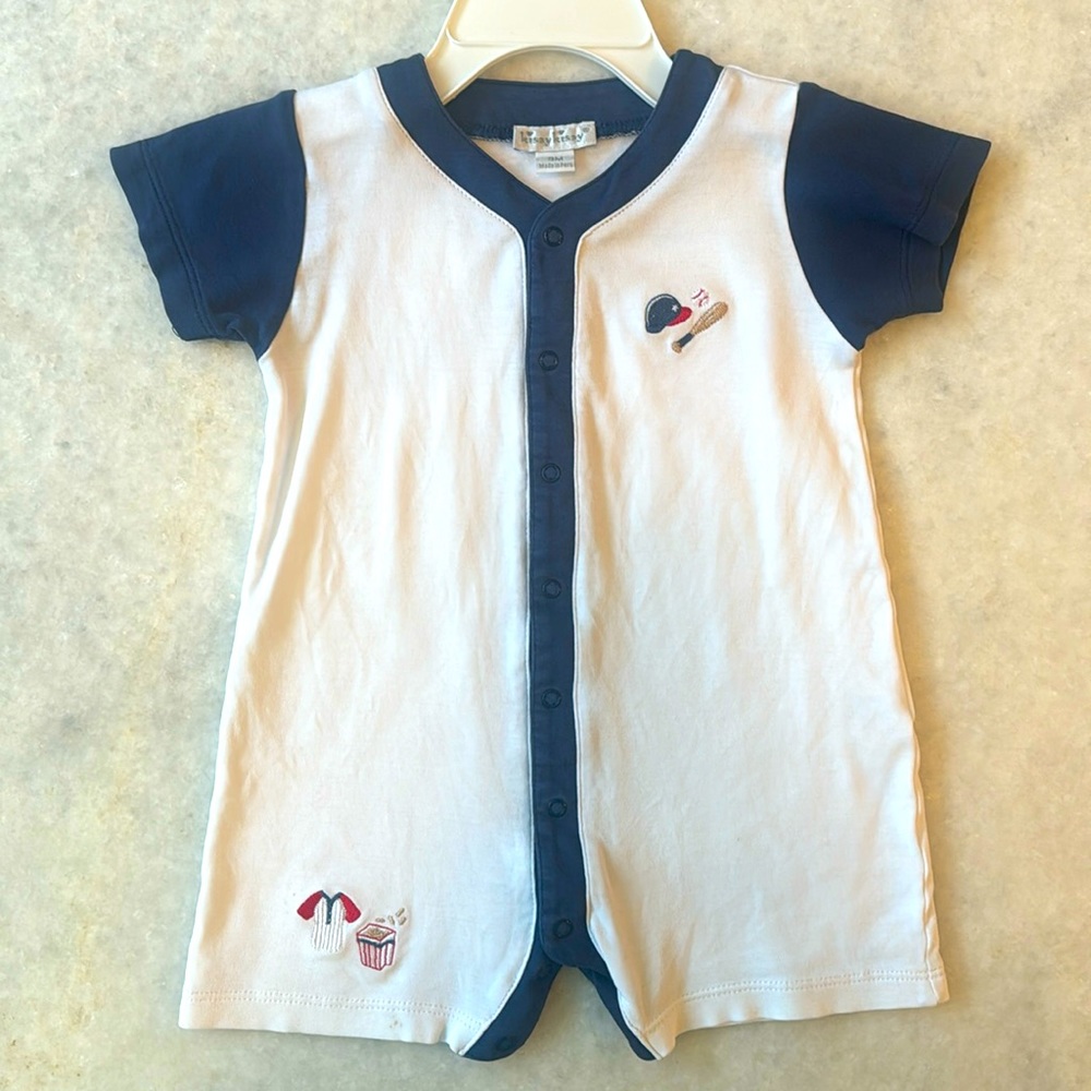 Kissy Kissy Baseball Romper onesie 9m